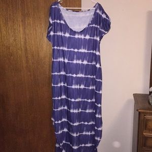 Navy Tie Dye Maxi Dress